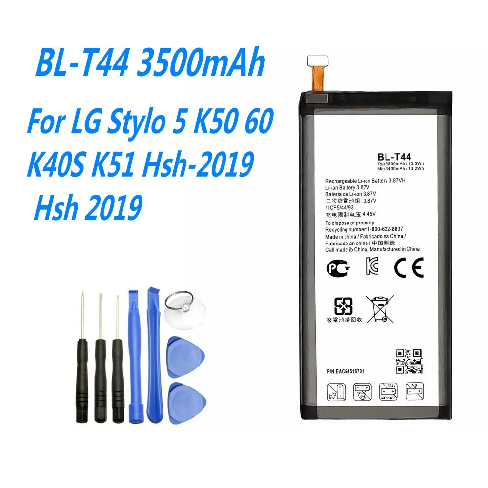 BL-T43 BL-T44 BL-T45 BL-T46 BL-T47 BL-T48 BL-T49 Battery For LG G8S ThinQ LM-G810 Stylo5 Q720 K50 V60 LMG900TM K510 STYLO 6 Q730
BL-T43 BL-T44 BL-T45 BL-T46 BL-T47 BL-T48 BL-T49 Battery For LG G8S ThinQ LM-G810 Stylo5 Q720 K50 V60 LMG900TM K510 STYLO 6 Q730