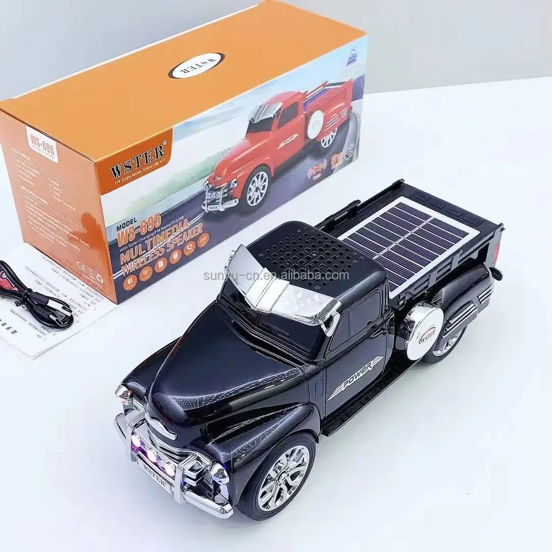 WS-695 Small Desktop Bluetooth Speakers Loud Sound for Mobile Phone Car Stereo Ultra Low Bass Car Model Speaker Solar Charging
WS-695 Small Desktop Bluetooth Speakers Loud Sound for Mobile Phone Car Stereo Ultra Low Bass Car Model Speaker Solar Charging