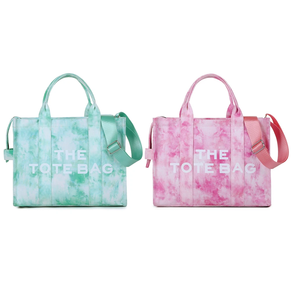 Canvas Female Tote Large Capacity Tie Dyeing Top-Handle Bag Simple Letter Printing Fashion Casual Zipper for Girls Shopping
Canvas Female Tote Large Capacity Tie Dyeing Top-Handle Bag Simple Letter Printing Fashion Casual Zipper for Girls Shopping