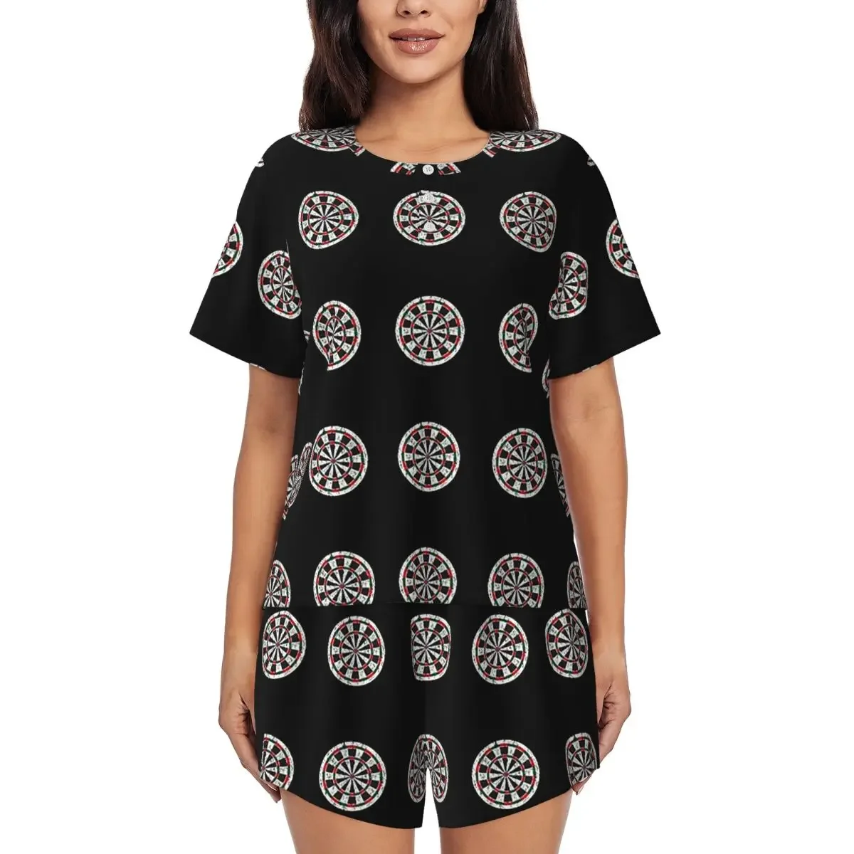 Darts Dartboard Round Neck Short Sleeve Nightgowns for Sleeping Sleepshirts Women Loose Pajama Set Short Pants
Darts Dartboard Round Neck Short Sleeve Nightgowns for Sleeping Sleepshirts Women Loose Pajama Set Short Pants