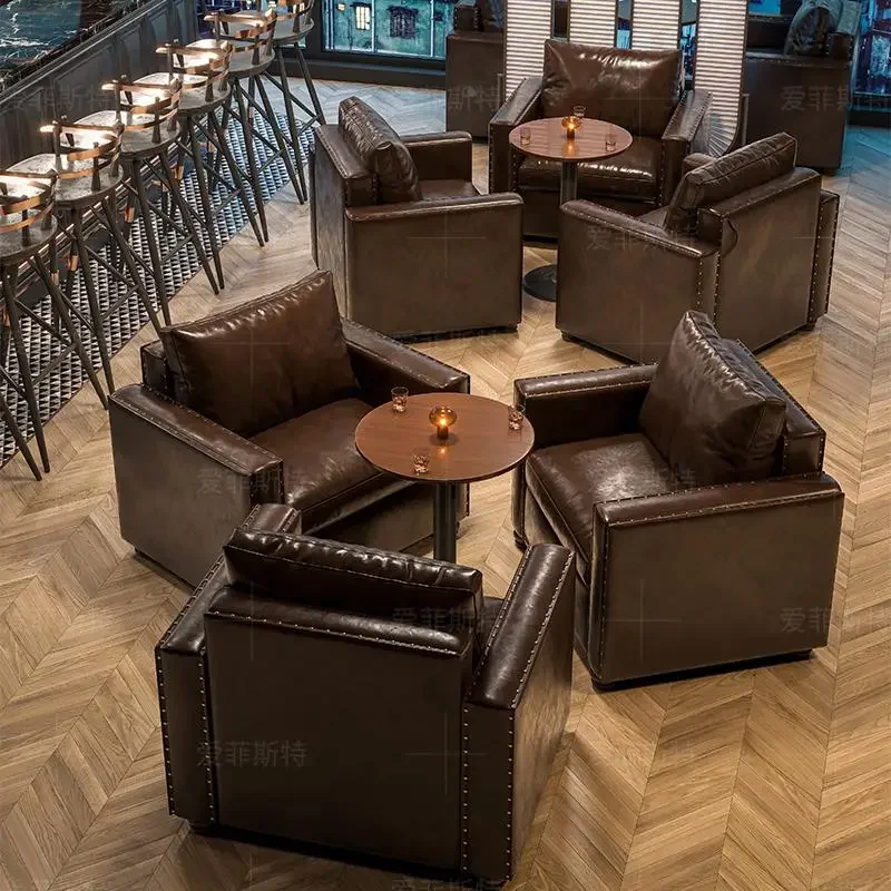 LTT retro bar sofa card seat western restaurant cafe table and chair combination
LTT retro bar sofa card seat western restaurant cafe table and chair combination