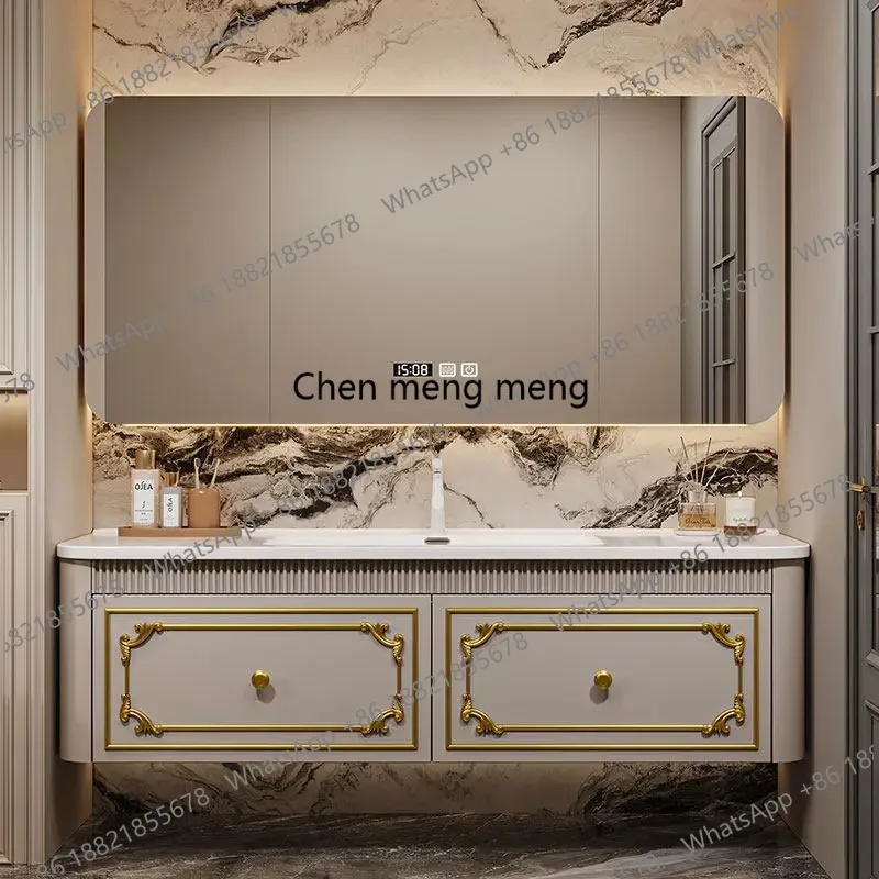Seamless Integrated Bathroom Furniture Vanity with Slab Stone Basin New Model Modern Design Wall-Mounted Storage Cabinet
Seamless Integrated Bathroom Furniture Vanity with Slab Stone Basin New Model Modern Design Wall-Mounted Storage Cabinet