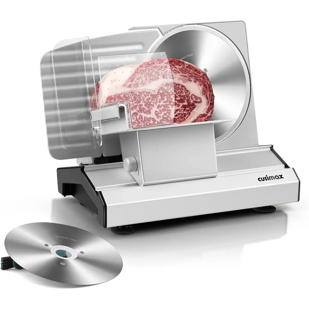 Meat Slicer,9"Electric ood Slicer with 2 StainlSteel Blades,1-20mm Adjustable Thicknor Home Use,Removable ood Carriage or Easy C
Meat Slicer,9"Electric ood Slicer with 2 StainlSteel Blades,1-20mm Adjustable Thicknor Home Use,Removable ood Carriage or Easy C