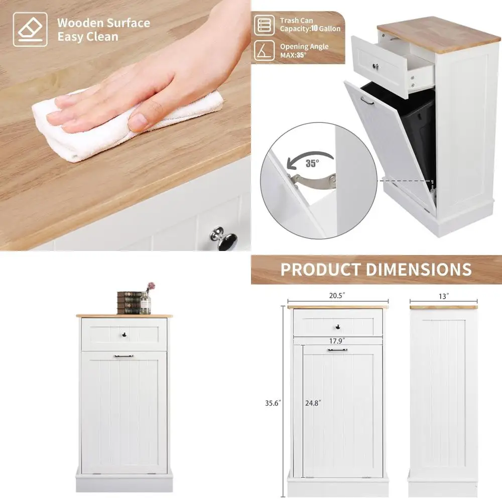 10 Gallon Wooden Standing Laundry Sorter Cabinet with Recyclable Bin Storage
10 Gallon Wooden Standing Laundry Sorter Cabinet with Recyclable Bin Storage