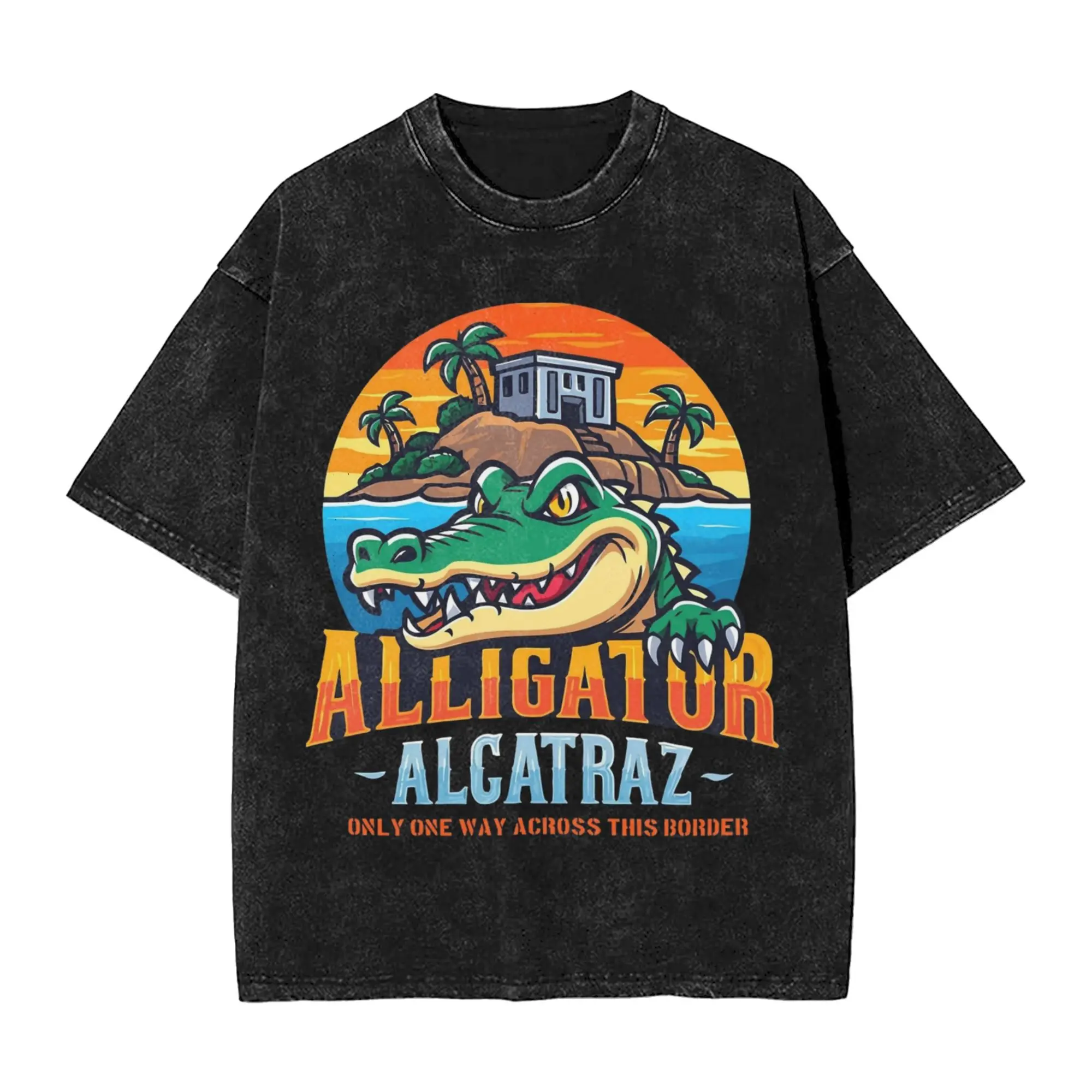 Vintage Alligator Alcatraz Funny Prison Escape T-Shirt for Men O Neck 100% Cotton Washed T Shirt Short Sleeve Tee Shirt Tops
Vintage Alligator Alcatraz Funny Prison Escape T-Shirt for Men O Neck 100% Cotton Washed T Shirt Short Sleeve Tee Shirt Tops