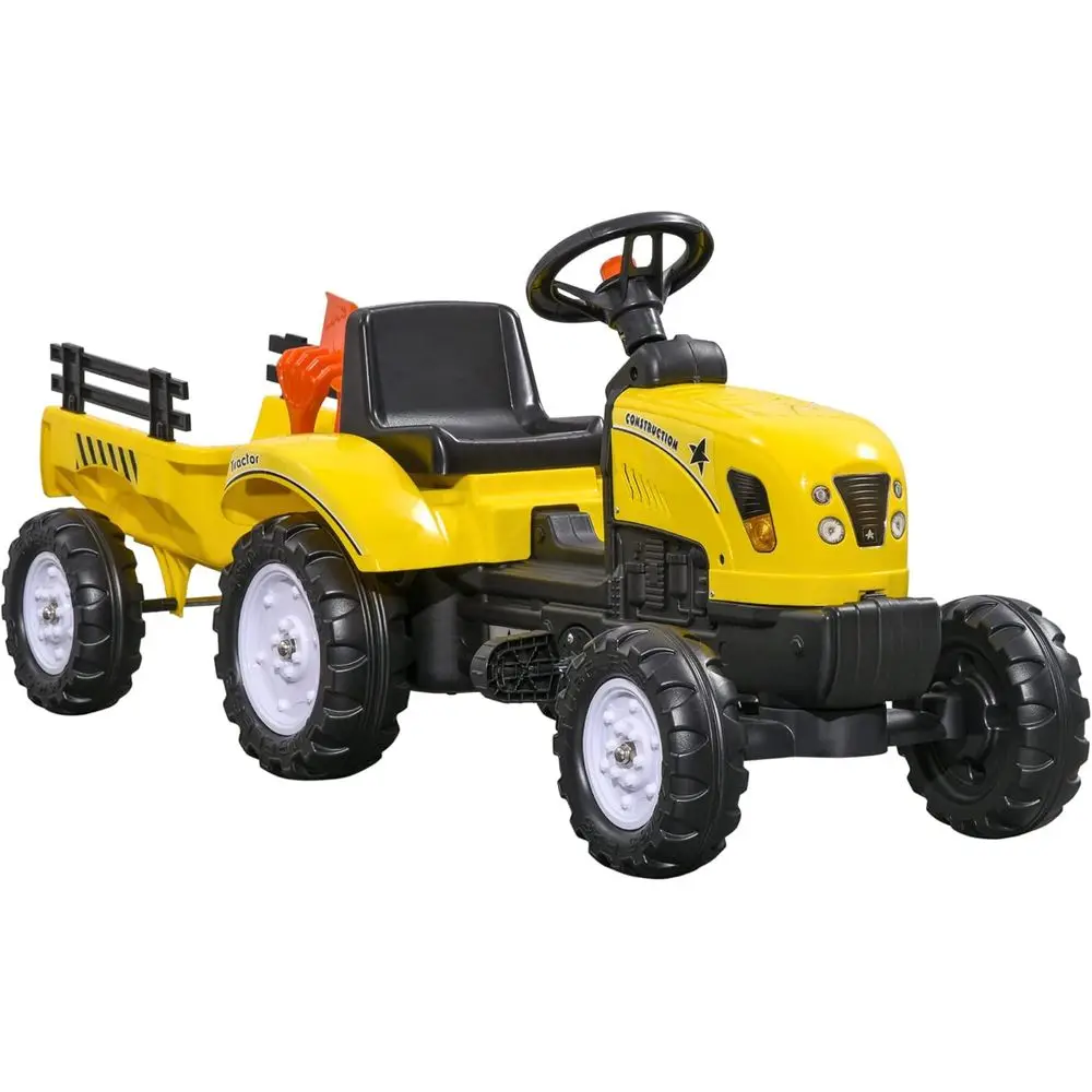 Pedal Tractor with Storage Trailer, Shovel, Rake, and Horn for 3-Year-Olds, Yellow
Pedal Tractor with Storage Trailer, Shovel, Rake, and Horn for 3-Year-Olds, Yellow