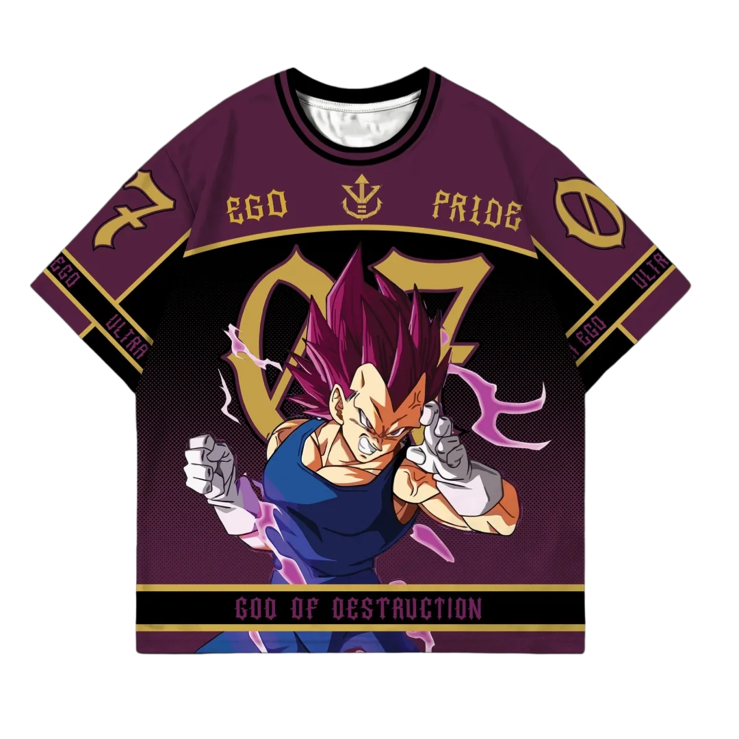 Футболка Bandai Vegeta "Гордость Разрушителя" большого размера, аниме-футболка Dragon Ball для взрослых и детей, летняя, быстросохнущая, мягкая, удобная, легкая
Футболка Bandai Vegeta "Гордость Разрушителя" большого размера, аниме-футболка Dragon Ball для взрослых и детей, летняя, быстросохнущая, мягкая, удобная, легкая
