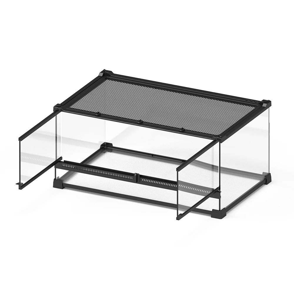 Glass Reptile Terrarium 20" X 12" X 10" Knock-Down Reptile Tank with Double Hinge Door and Top Screen Ventilation
Glass Reptile Terrarium 20" X 12" X 10" Knock-Down Reptile Tank with Double Hinge Door and Top Screen Ventilation