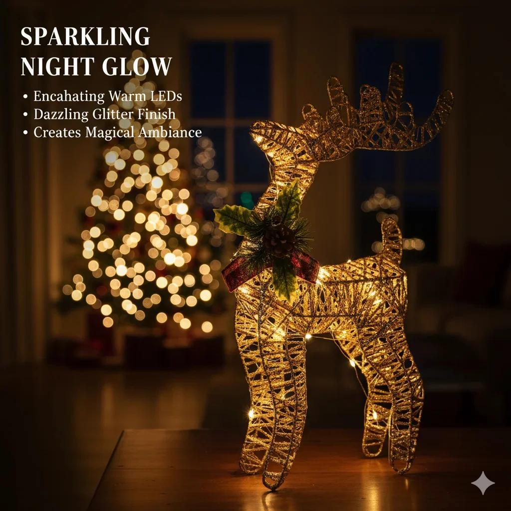 Christmas Iron Reindeer Ornament Golden Elk Lighted Decoration For Outdoor Garden Home Tree Display New Year Holiday Decor
Christmas Iron Reindeer Ornament Golden Elk Lighted Decoration For Outdoor Garden Home Tree Display New Year Holiday Decor