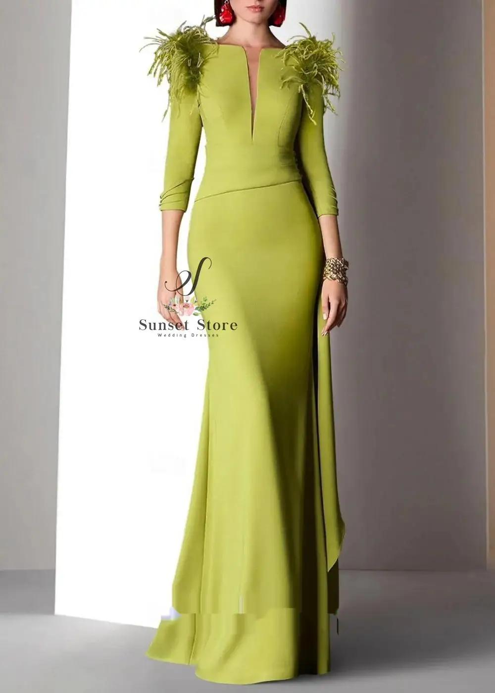 Customized Elegant Vintage Sweet Green Feathers V-Neck Backless Customized Formal Occasion Prom Dress Evening Party Gowns
Customized Elegant Vintage Sweet Green Feathers V-Neck Backless Customized Formal Occasion Prom Dress Evening Party Gowns