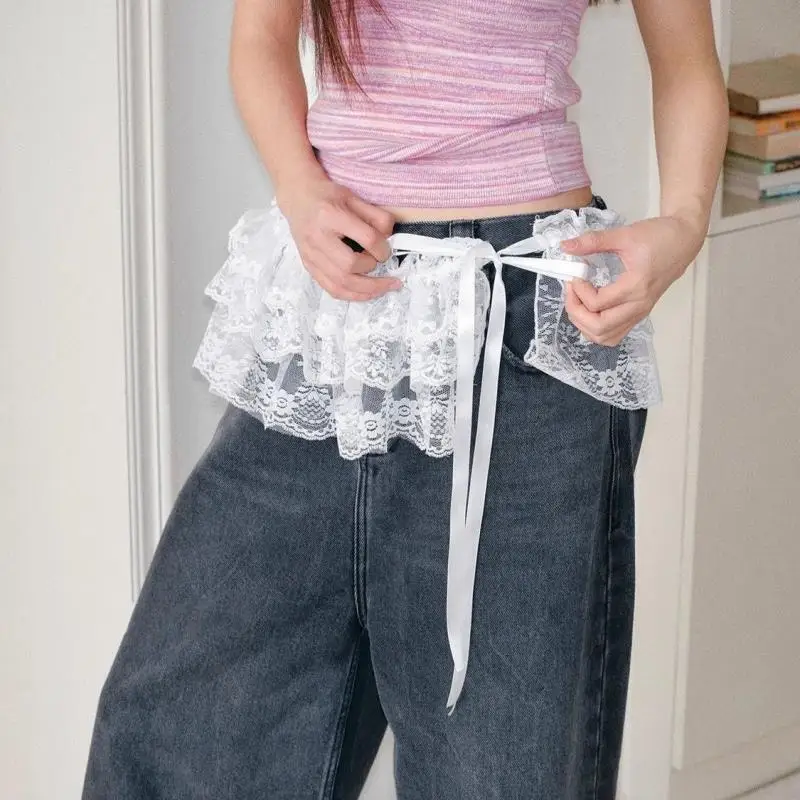 Ins Lace Fart Curtain Layered Gauze Skirts Lace Trim A-Line Short Cloth Mini Waist Skirts Korean Harajuku Girl's White Skirts
Ins Lace Fart Curtain Layered Gauze Skirts Lace Trim A-Line Short Cloth Mini Waist Skirts Korean Harajuku Girl's White Skirts