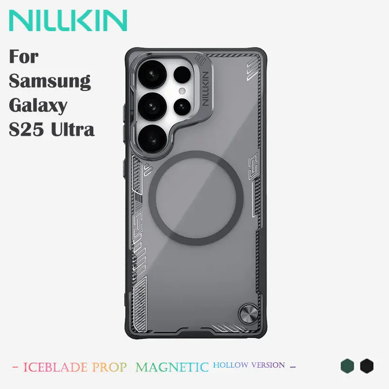 NILLKIN Magnetic Case for Samsung Galaxy S25 Ultra, Anti-Yellowing Shockproof Cover Lens Protector Space-Inspired Aluminum Stand
NILLKIN Magnetic Case for Samsung Galaxy S25 Ultra, Anti-Yellowing Shockproof Cover Lens Protector Space-Inspired Aluminum Stand