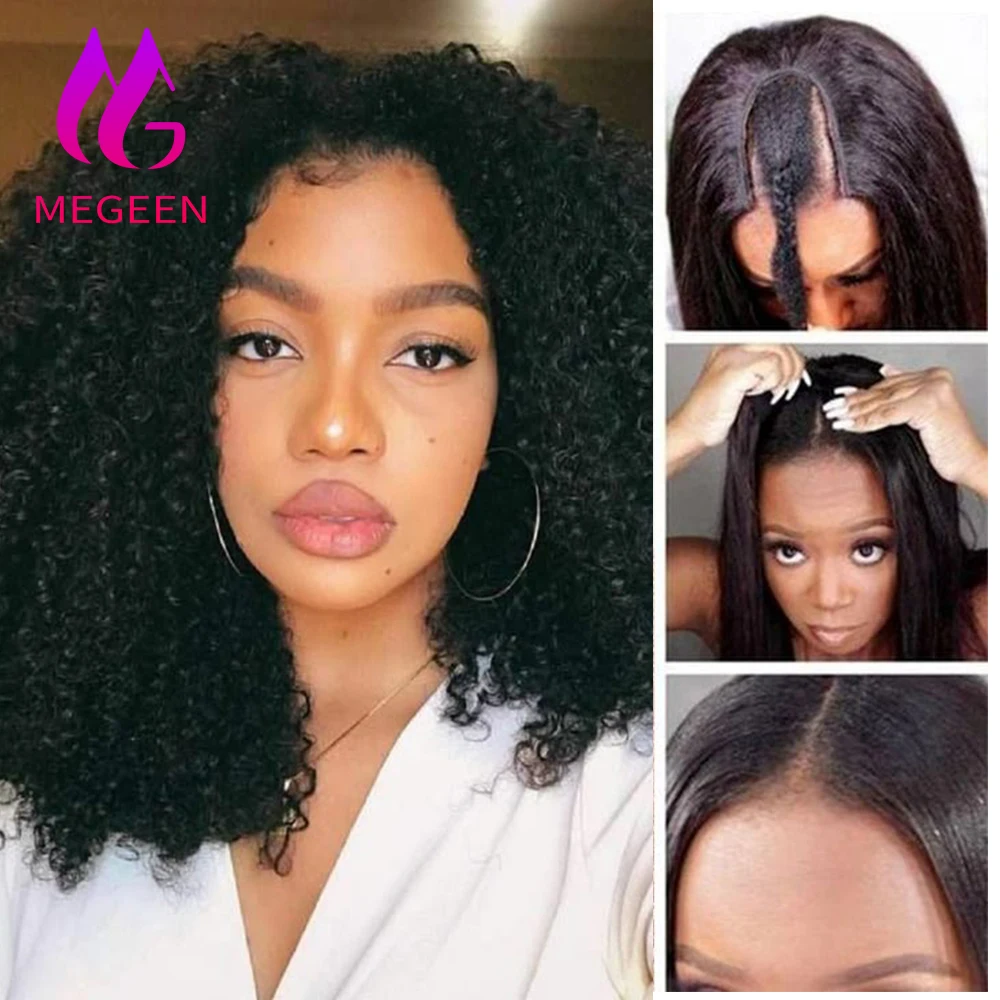 Megeen Upgrade U Part Wig Kinky Curly Human Hair Machine Wig Natural Black Virgin Hair For Women No Glue No Leave Out 18-30 Inch 
Megeen Upgrade U Part Wig Kinky Curly Human Hair Machine Wig Natural Black Virgin Hair For Women No Glue No Leave Out 18-30 Inch