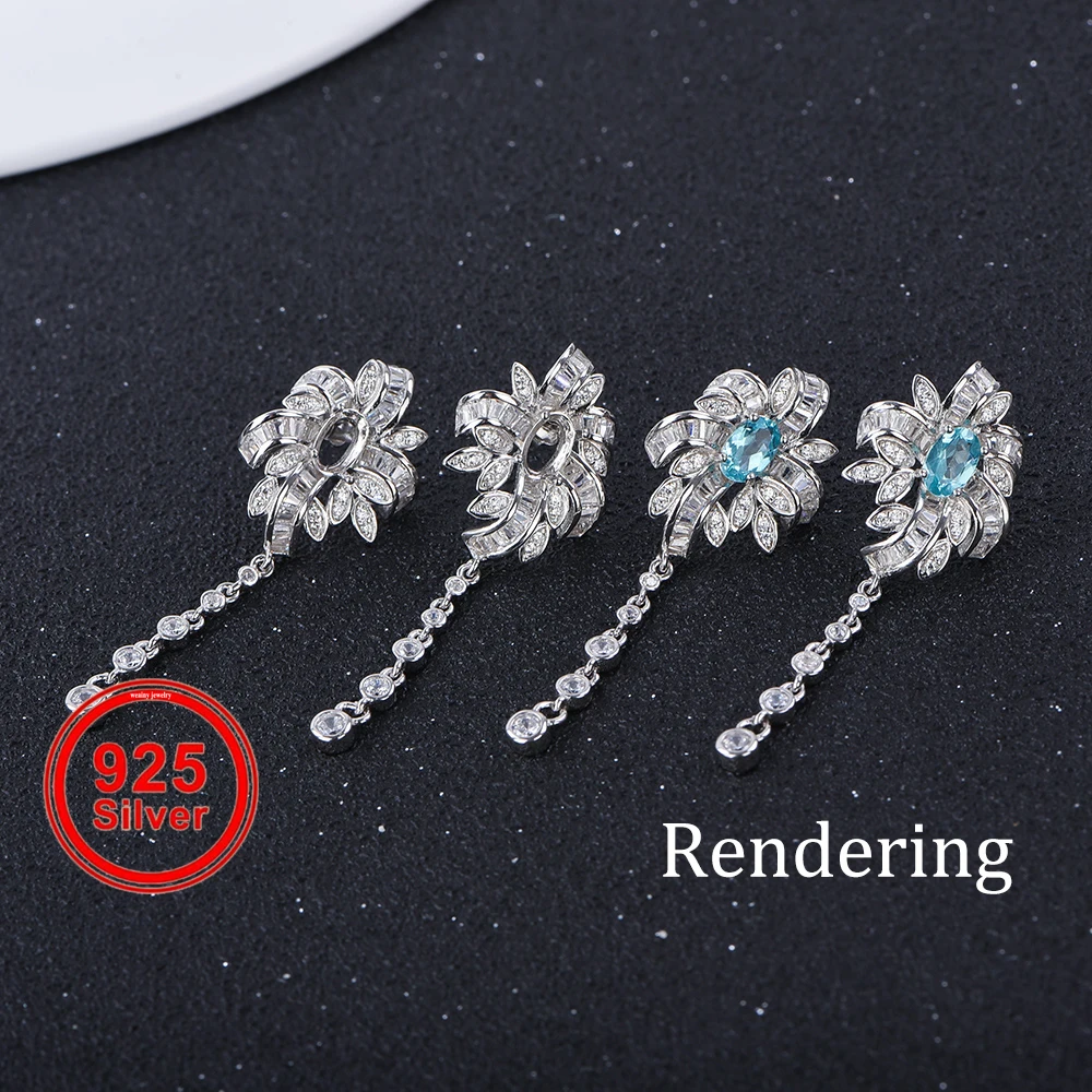 Luxurious Style Ear Pendant Setting, 4*6mm, S925 Sterling Silver Material, Suitable for Handmade DIY Women's Jewelry
Luxurious Style Ear Pendant Setting, 4*6mm, S925 Sterling Silver Material, Suitable for Handmade DIY Women's Jewelry