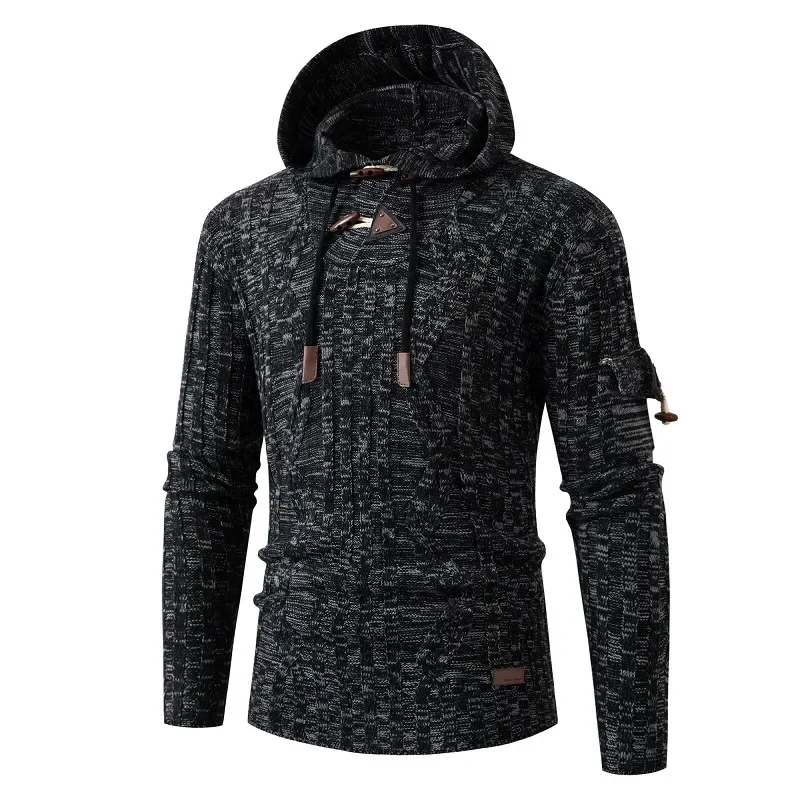 2023 European and American Personalized Hooded Knitwear Large Size Loose Casual Solid Color Sweater Men's Sweater
2023 European and American Personalized Hooded Knitwear Large Size Loose Casual Solid Color Sweater Men's Sweater