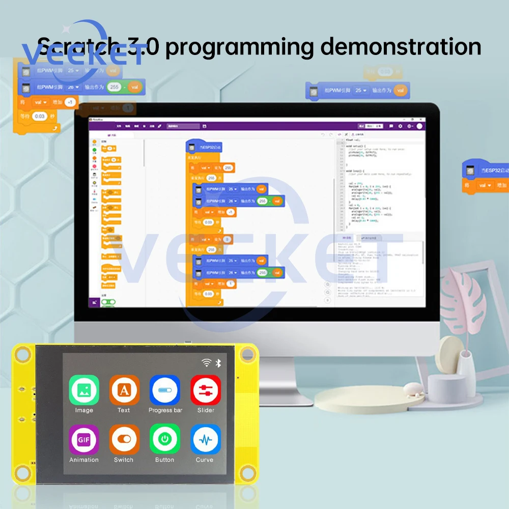 ESP32 WiFi Bluetooth IoT Макетная плата Встроенный дисплей 2,2 дюйма Разработка приложения Индивидуальный интерфейс Демо-плата
ESP32 WiFi Bluetooth IoT Макетная плата Встроенный дисплей 2,2 дюйма Разработка приложения Индивидуальный интерфейс Демо-плата