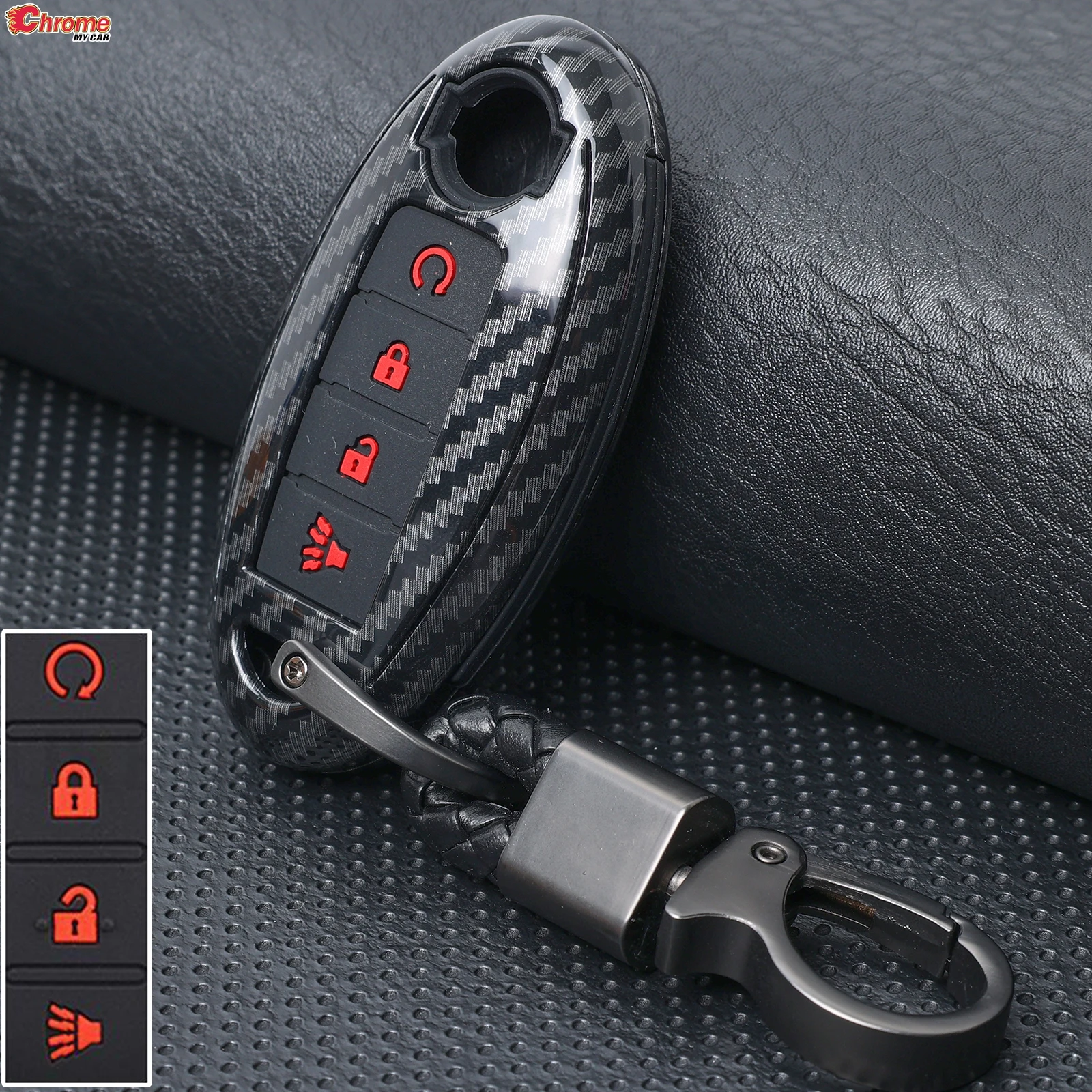 Для Nissan Altima Maxima Murano Pathfinder Leaf Gtr Murano Rogue 2018 2017 2016 Чехол для дистанционного брелока из углеродного волокна с 4 кнопками 
Для Nissan Altima Maxima Murano Pathfinder Leaf Gtr Murano Rogue 2018 2017 2016 Чехол для дистанционного брелока из углеродного волокна с 4 кнопками