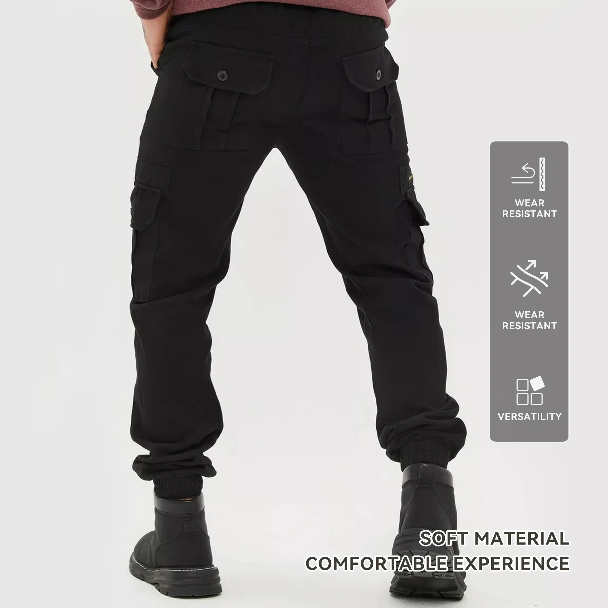 Black Men Utility Work Cargo Pants Multi Side Pockets Drawstring Waist Elastic Ankle Jogging Trousers Daily Casual Wear
Black Men Utility Work Cargo Pants Multi Side Pockets Drawstring Waist Elastic Ankle Jogging Trousers Daily Casual Wear