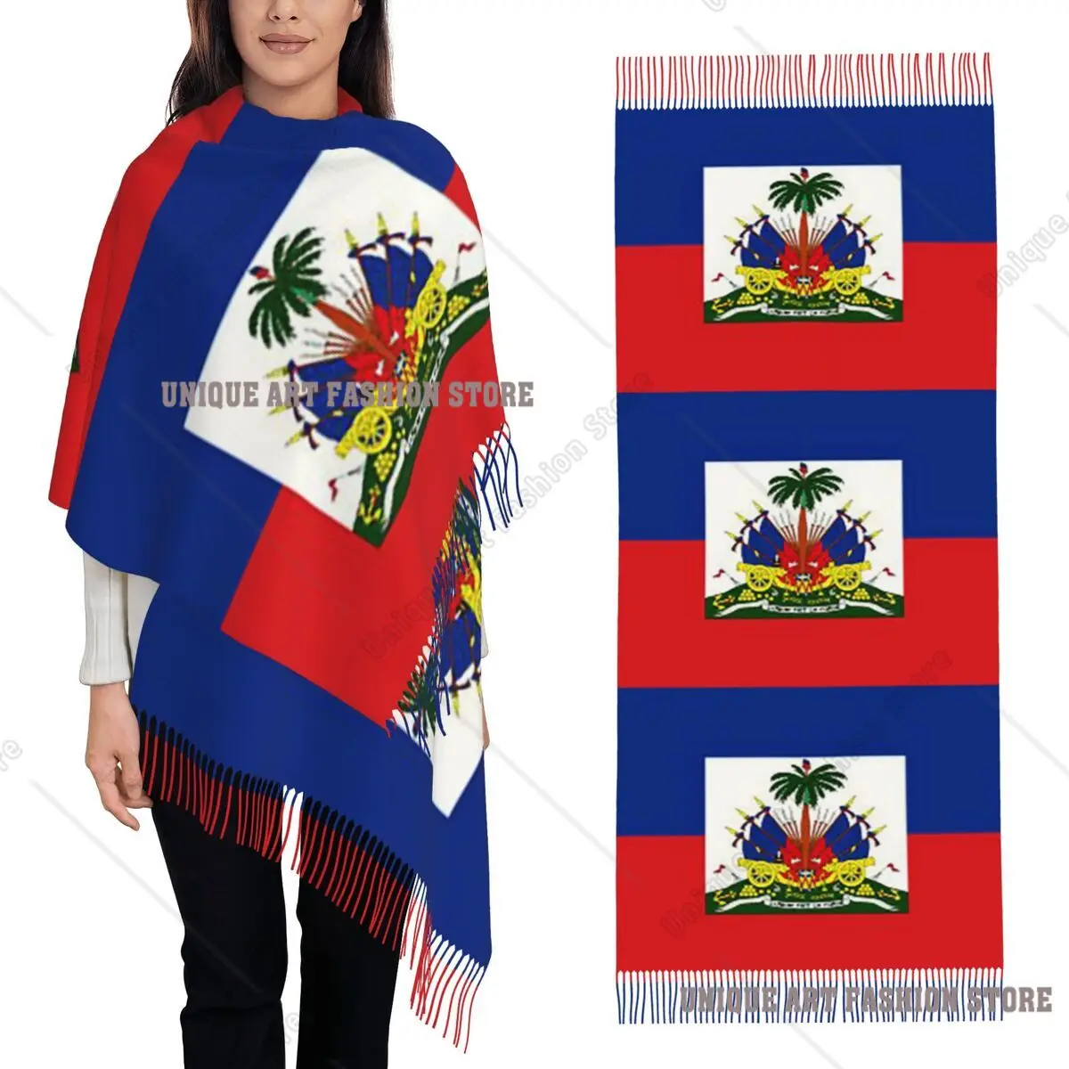 Flag Of Haiti Scarf Tassel Scarves for Women Soft Warm Shawls and Wraps Long Fall Winter Shawl Wrap
Flag Of Haiti Scarf Tassel Scarves for Women Soft Warm Shawls and Wraps Long Fall Winter Shawl Wrap
