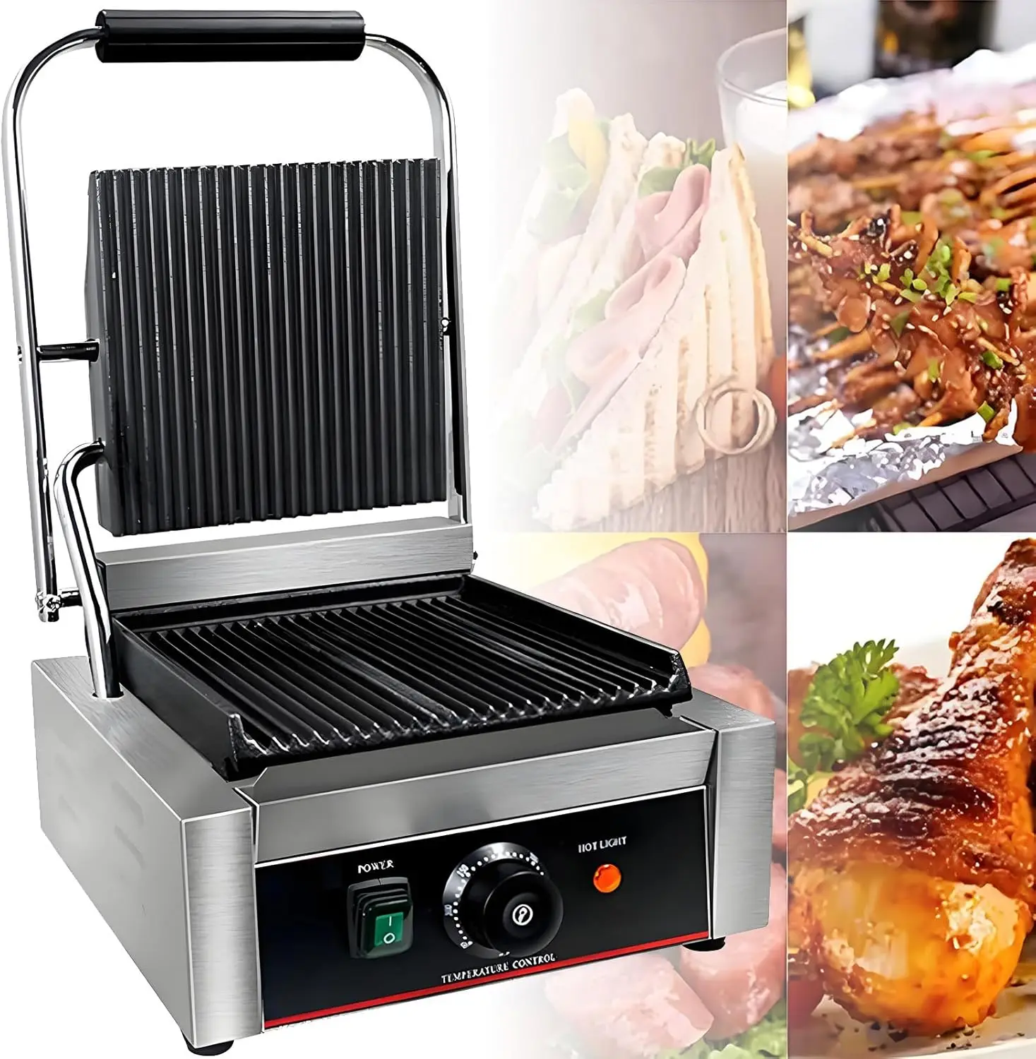 For Making Panini,Grilled Meat,Toast,Wide Temperature Range (50~300°C) with Timer,Double-Sided Heating for Even Cooking FY811
For Making Panini,Grilled Meat,Toast,Wide Temperature Range (50~300°C) with Timer,Double-Sided Heating for Even Cooking FY811