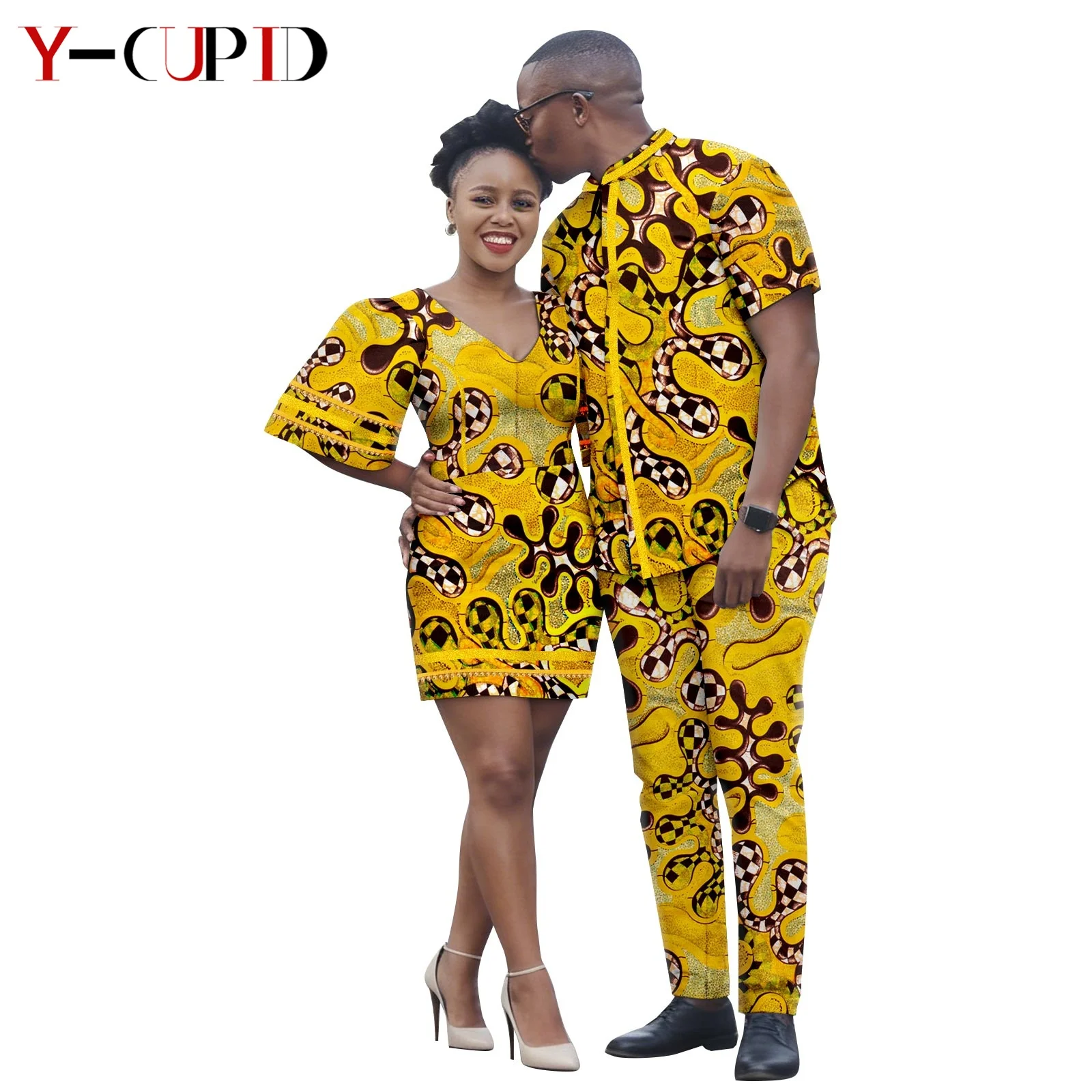 African Print Sexy V-neck Mini Dresses for Women Matching Men Outfit Dashiki Top Jackets and Pant Sets Couples Clothes 26C023
African Print Sexy V-neck Mini Dresses for Women Matching Men Outfit Dashiki Top Jackets and Pant Sets Couples Clothes 26C023