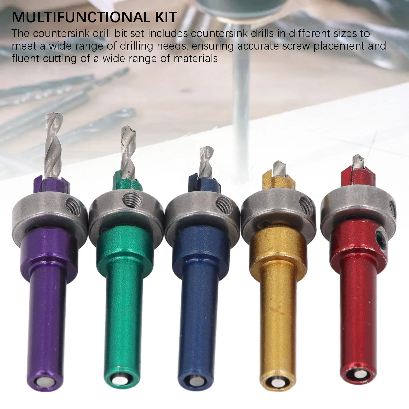 Countersink Drill Bit Set High Efficiency Multifunctional Woodworking Countersink Drill Bits with Depth Stop For Carpentry
Countersink Drill Bit Set High Efficiency Multifunctional Woodworking Countersink Drill Bits with Depth Stop For Carpentry