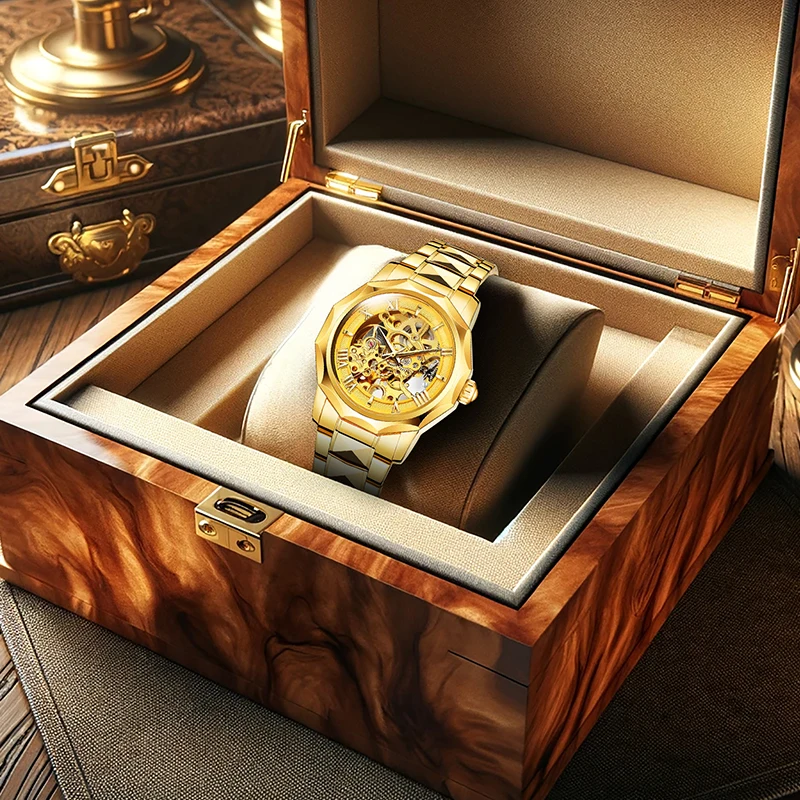 Мужские желтые винтажные роскошные высококачественные полностью автоматические механические часы с текстурированным стальным ремешком
Мужские желтые винтажные роскошные высококачественные полностью автоматические механические часы с текстурированным стальным ремешком