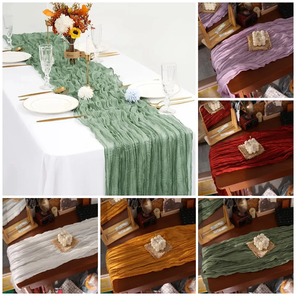 Vintage Table Runners 90x180/300cm Rustic Country Gauze Tablecloth Semi-Transparent Boho Wedding Decoration Beach Wedding
Vintage Table Runners 90x180/300cm Rustic Country Gauze Tablecloth Semi-Transparent Boho Wedding Decoration Beach Wedding