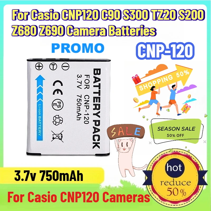 3.7v 750mAh CNP-120 Battery for Casio CNP120 Z790 S300 TZ20 S200 Z680 Z690 Camera Batteries
3.7v 750mAh CNP-120 Battery for Casio CNP120 Z790 S300 TZ20 S200 Z680 Z690 Camera Batteries