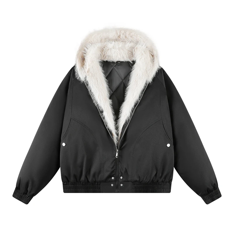 Winter Men Parka Hip-hop Coat Streetwear Loose Hooded Faux Mink Collar Couple Short Coat New Casual Thick Warm Women Coat
Winter Men Parka Hip-hop Coat Streetwear Loose Hooded Faux Mink Collar Couple Short Coat New Casual Thick Warm Women Coat