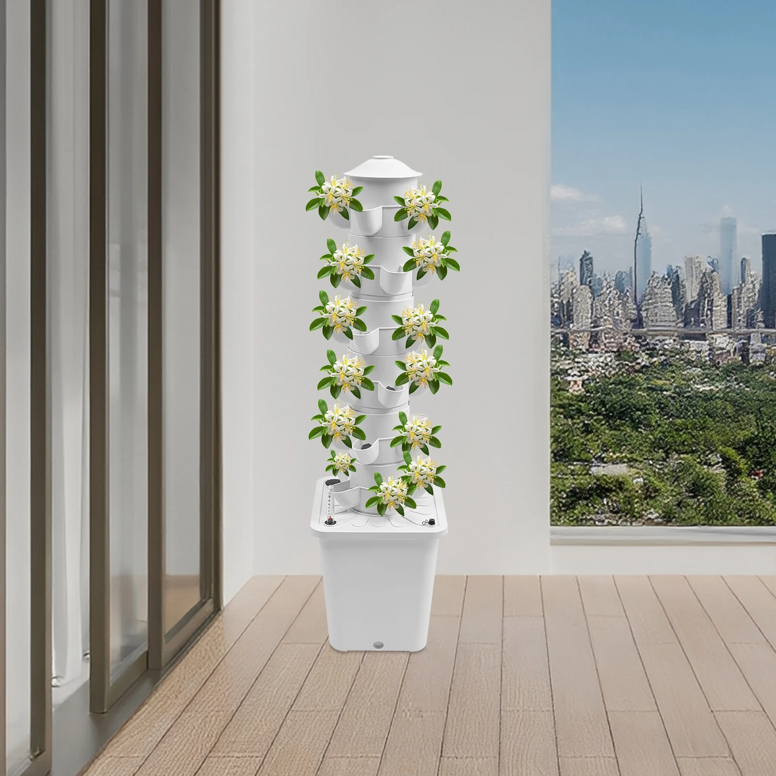 30-Hole Hydroponic Growing System White, 6 Layers Vertical Tower, 240GPH Water Pump, Seed Starter Kit, for Indoor Garden Growing
30-Hole Hydroponic Growing System White, 6 Layers Vertical Tower, 240GPH Water Pump, Seed Starter Kit, for Indoor Garden Growing