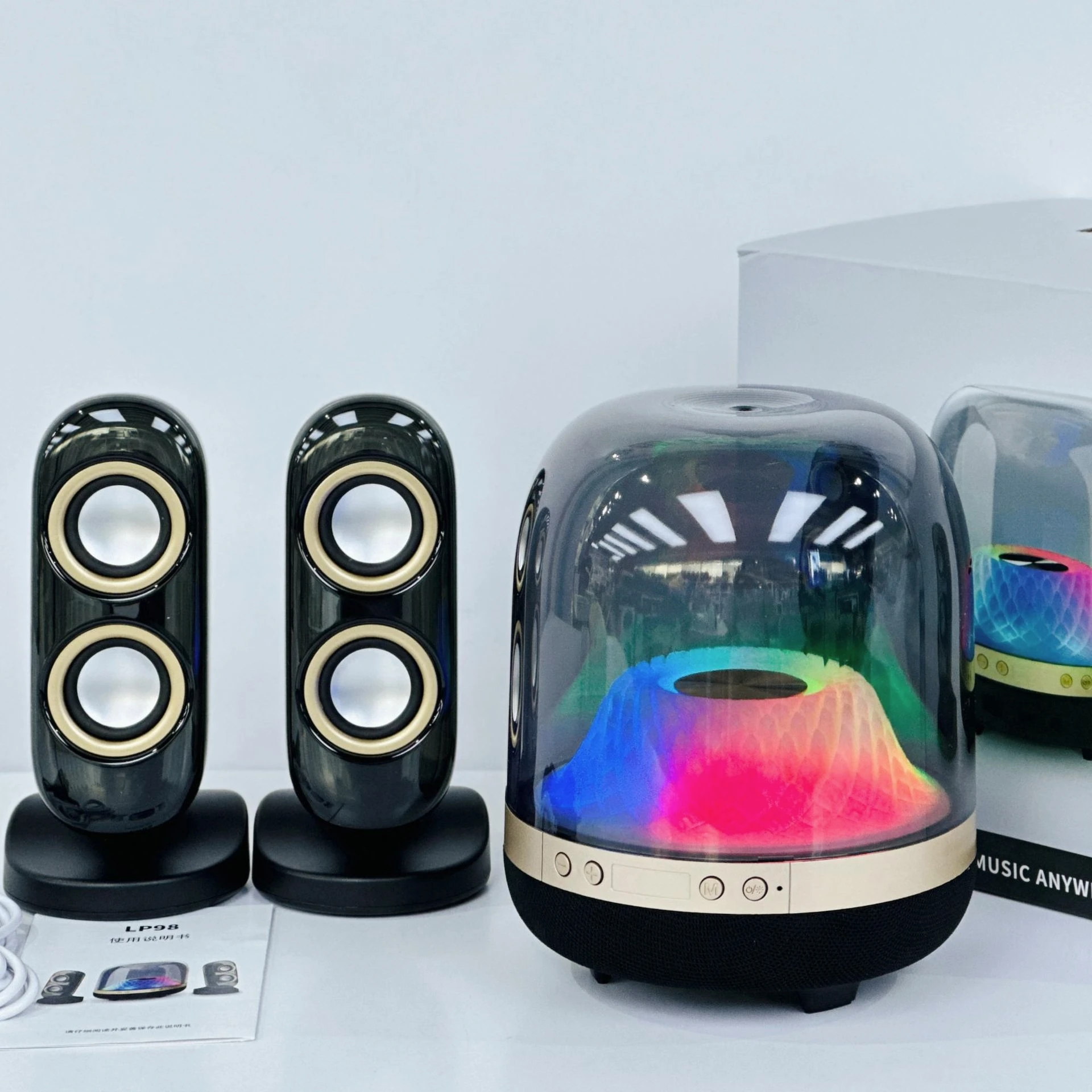 Portable 40W High Power RGB Transparent Glass Wireless Blue Tooth Speakers Mp3 Music Player Computer Desktop Loudspeaker
Portable 40W High Power RGB Transparent Glass Wireless Blue Tooth Speakers Mp3 Music Player Computer Desktop Loudspeaker