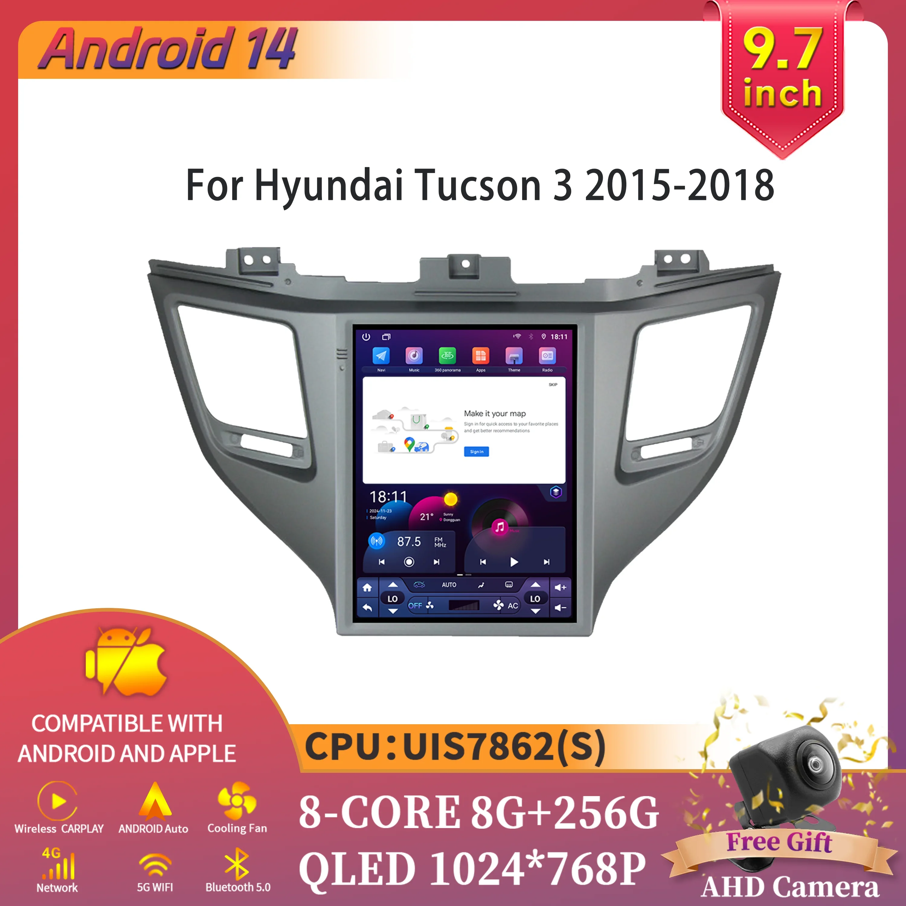 9.7inch Android 14 For Hyundai Tucson 3 2015-2018 Car Radio Multimedia Intelligent GPS Wireless Carplay Touch Screen
9.7inch Android 14 For Hyundai Tucson 3 2015-2018 Car Radio Multimedia Intelligent GPS Wireless Carplay Touch Screen