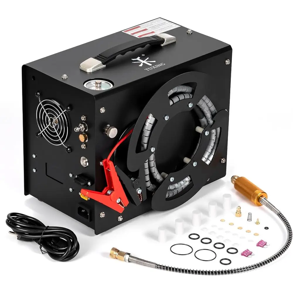 Portable Air Compressor with Power Converter, 12V DC/120V AC, Oil-Free and Water-Resistant Pump
Portable Air Compressor with Power Converter, 12V DC/120V AC, Oil-Free and Water-Resistant Pump