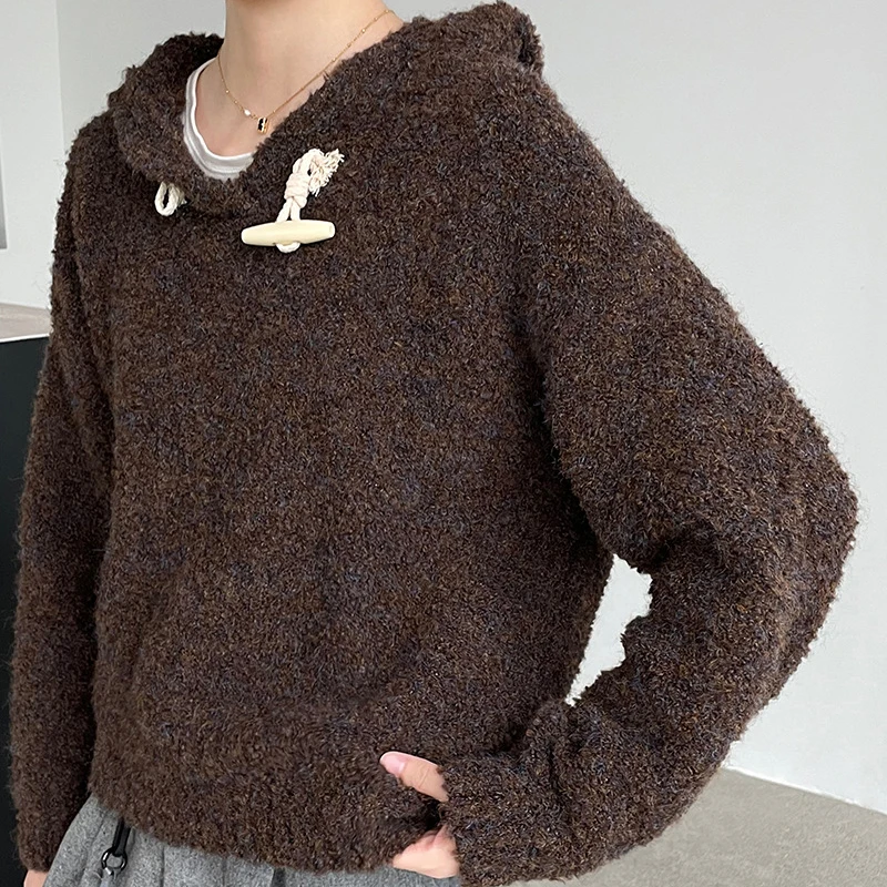 2025 New Autumn Winter Horn Button Hooded Sweater For Women Fashion Long Sleeve Loose Soft Warm Pullover Tops Female
2025 New Autumn Winter Horn Button Hooded Sweater For Women Fashion Long Sleeve Loose Soft Warm Pullover Tops Female