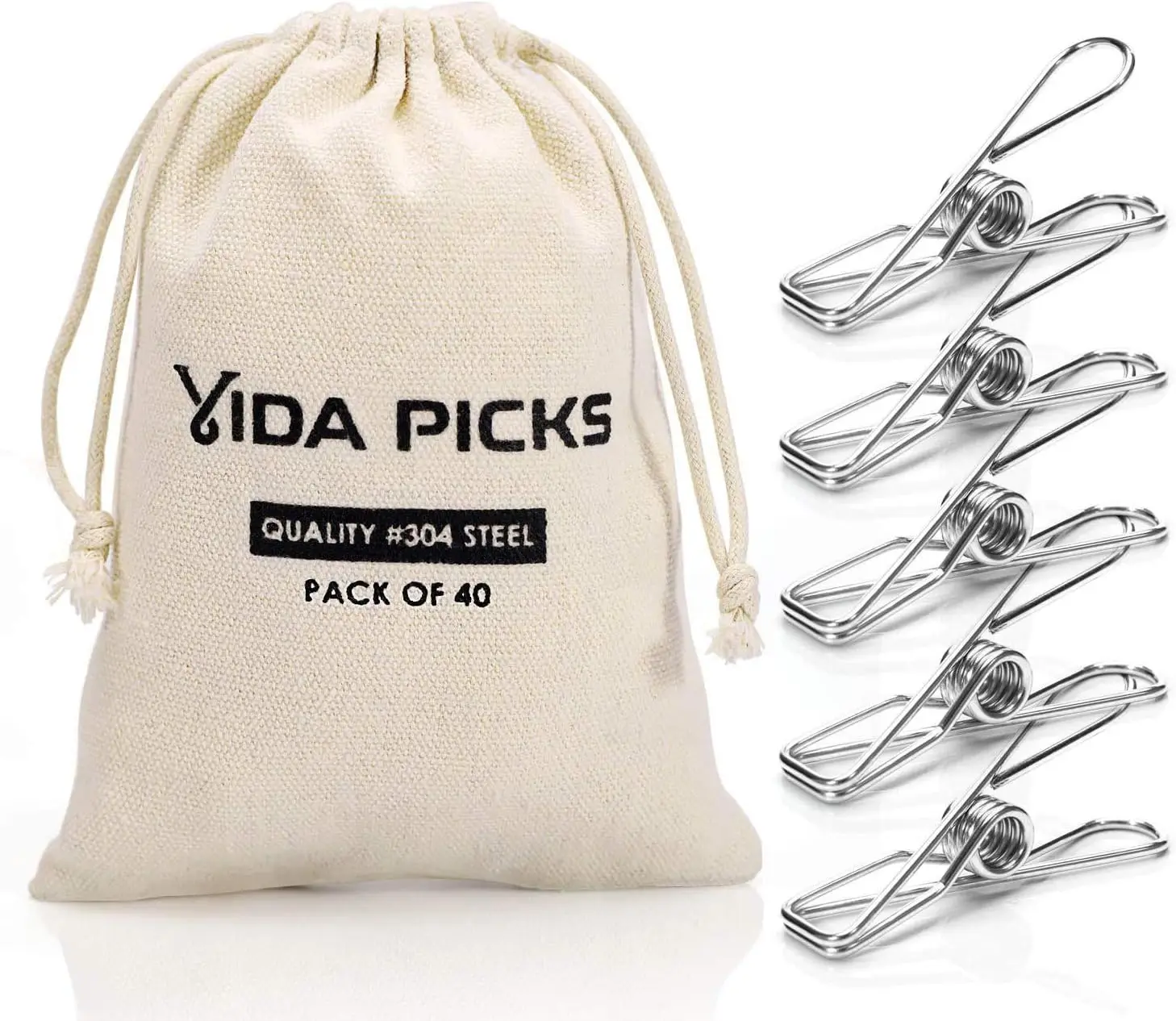 40 Pack Heavy Duty Stainless Steel Clothes Pins, Rustproof Metal Clothespins for Outdoor Laundry, with Cotton Storage Bag, 2.36
40 Pack Heavy Duty Stainless Steel Clothes Pins, Rustproof Metal Clothespins for Outdoor Laundry, with Cotton Storage Bag, 2.36