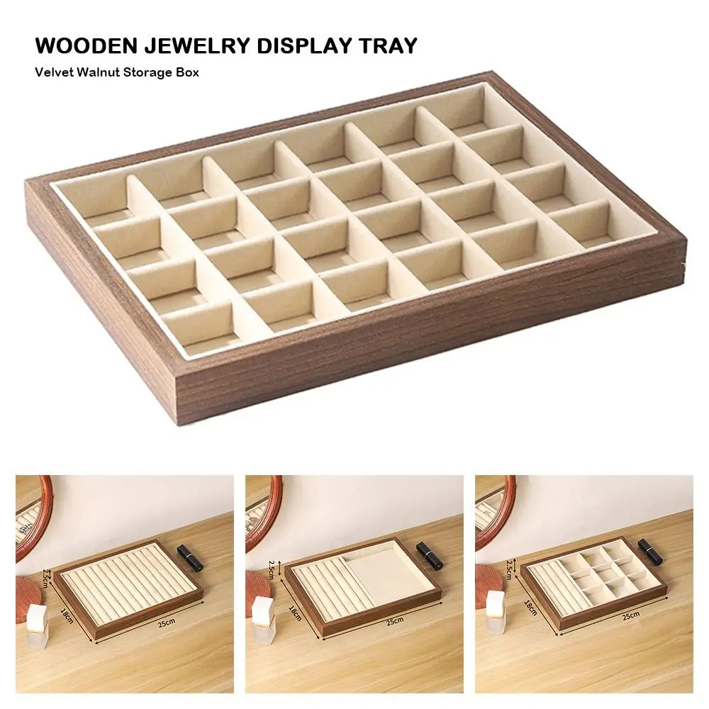 Walnut Wood Wooden Jewelry Display Tray American Style Multi-Compartment High-end Jewelry Box Velvet Lining Dustproof
Walnut Wood Wooden Jewelry Display Tray American Style Multi-Compartment High-end Jewelry Box Velvet Lining Dustproof