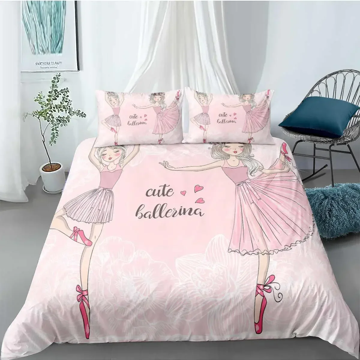 Ballet Girl Duvet Cover Set King Size Pink Lovely Little Ballerinas Bedding Set Kids Girls Princess Soft Polyester Quilt Cover
Ballet Girl Duvet Cover Set King Size Pink Lovely Little Ballerinas Bedding Set Kids Girls Princess Soft Polyester Quilt Cover