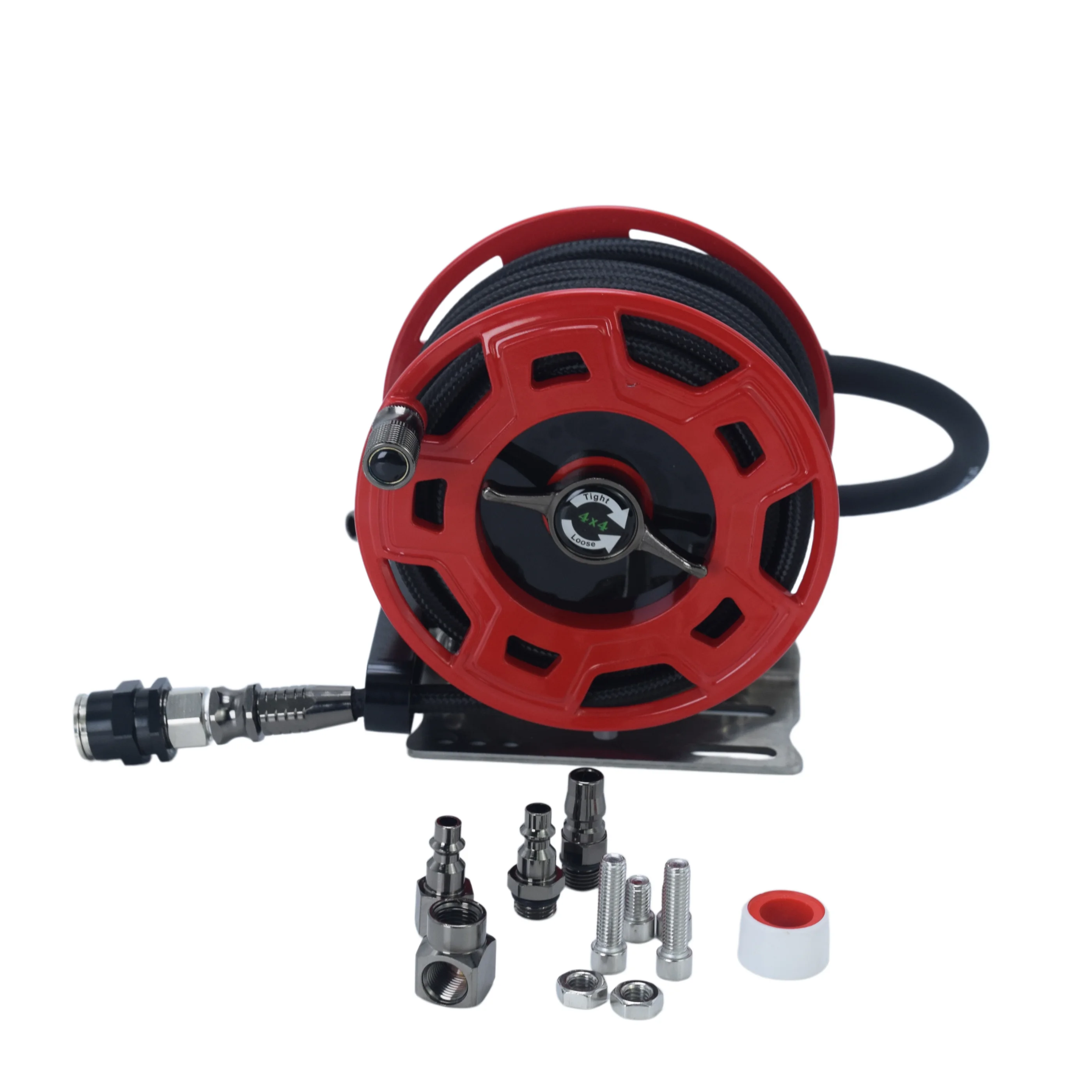Pneumatic Hose Reel Stainless Steel Bracket Aluminum Main Body 4x4 Tool All-Terrain Manual Crank 7m Hose 175 PSI Tire Inflation
Pneumatic Hose Reel Stainless Steel Bracket Aluminum Main Body 4x4 Tool All-Terrain Manual Crank 7m Hose 175 PSI Tire Inflation