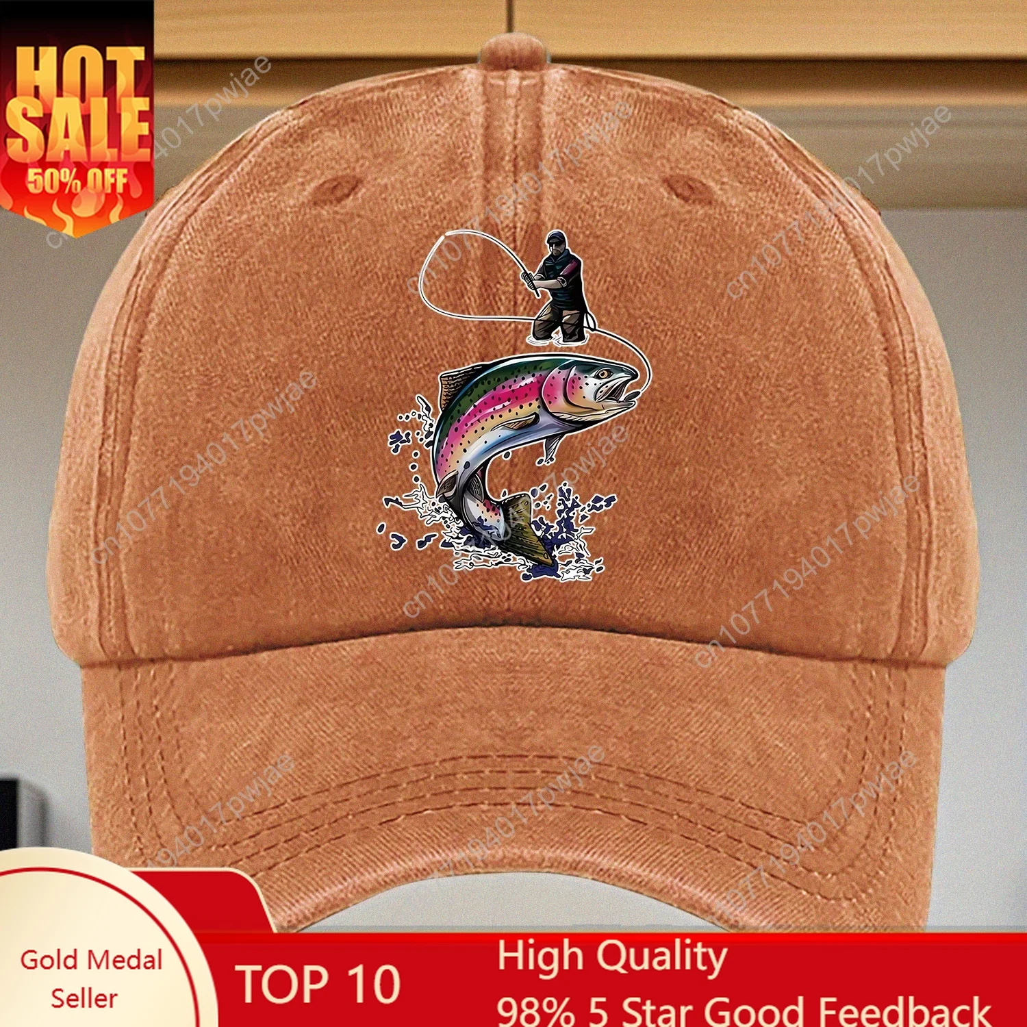 One Fishing Enthusiast Is Catching a Rainbow Trout" Fun Theme Pattern Printed Baseball Cap, Adjustable Size, Multiple Colors Ava
One Fishing Enthusiast Is Catching a Rainbow Trout" Fun Theme Pattern Printed Baseball Cap, Adjustable Size, Multiple Colors Ava