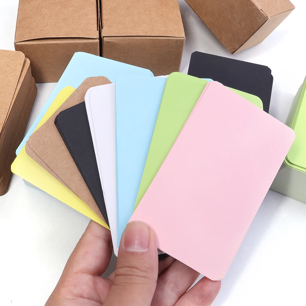 100pcs/box Kraft Paper Card Color Blank Business Card Message Thank You Card Writing Card Label Bookmark Learning/Greeting Card
100pcs/box Kraft Paper Card Color Blank Business Card Message Thank You Card Writing Card Label Bookmark Learning/Greeting Card