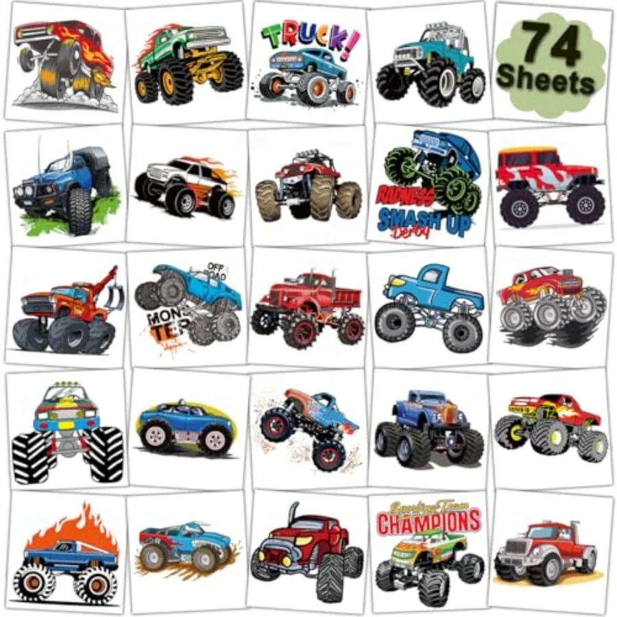 CHARLENT Monster Truck Temporary Tattoos for Party Supplies - 74 Individually Sheets Monster Truck Tattoos for Boys Birthday Pa
CHARLENT Monster Truck Temporary Tattoos for Party Supplies - 74 Individually Sheets Monster Truck Tattoos for Boys Birthday Pa