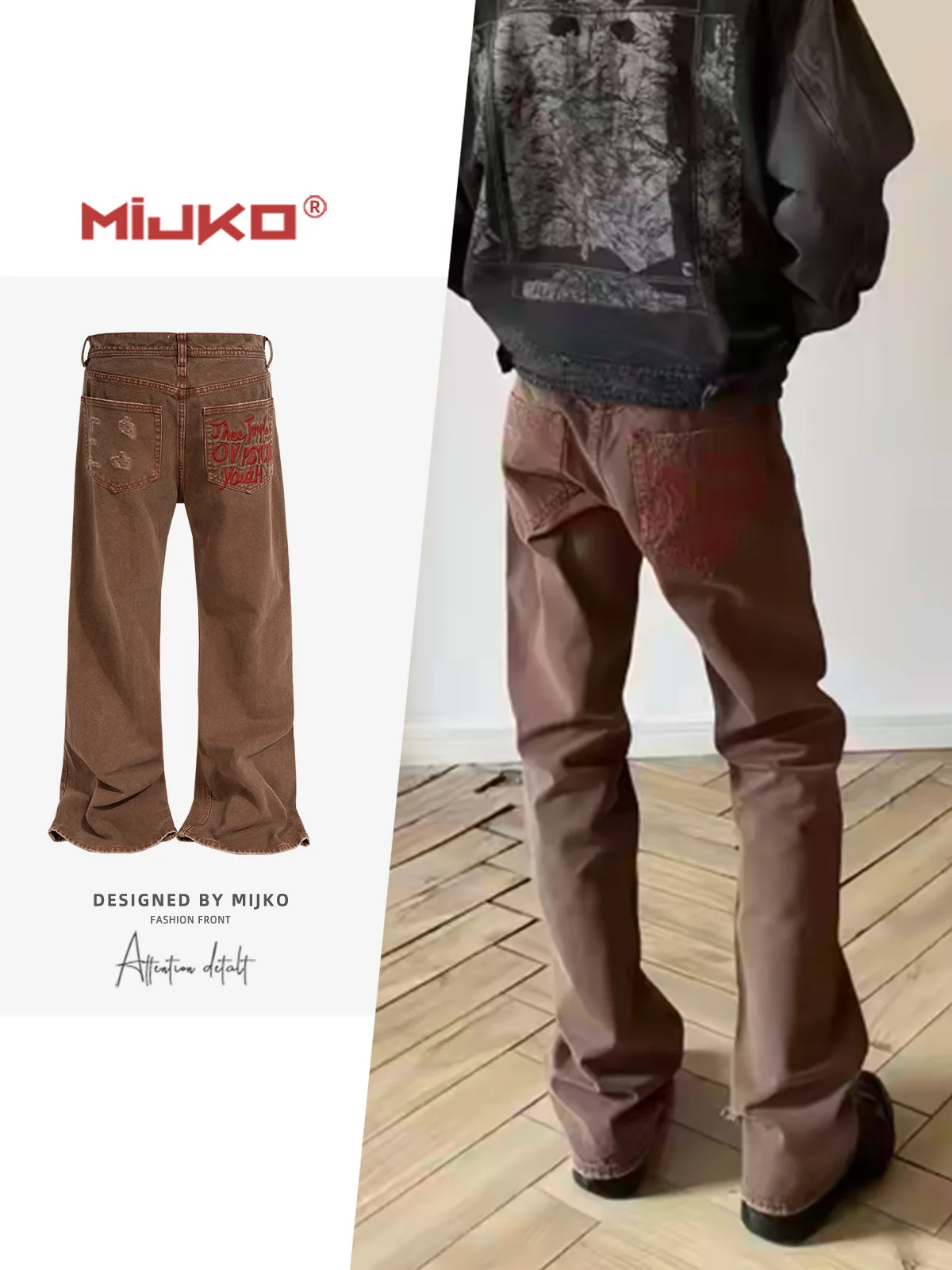 MIJKO Embroidered Canvas Ripped Jeans ZJ149
MIJKO Embroidered Canvas Ripped Jeans ZJ149