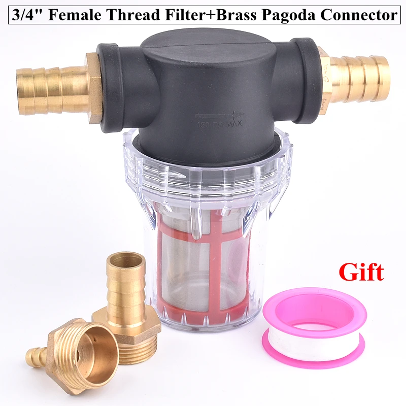 3/4" Female Thread 10-200 Mesh Garden Watering Filter 3/4" To 8-25mm Brass Pagoda Connector Aquarium Pump Hose Water Pipe Joint
3/4" Female Thread 10-200 Mesh Garden Watering Filter 3/4" To 8-25mm Brass Pagoda Connector Aquarium Pump Hose Water Pipe Joint