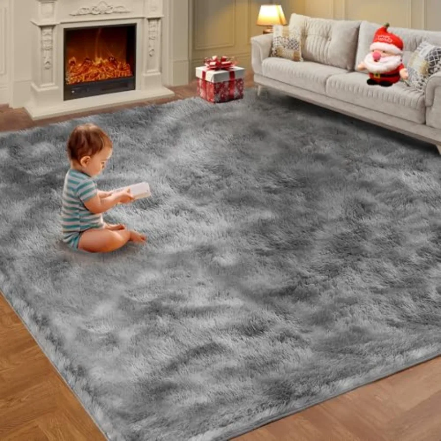 Luxury 8x10 living room rug, faux fur, light grey, super soft fluffy non-skid for nursery bedroom home decor
Luxury 8x10 living room rug, faux fur, light grey, super soft fluffy non-skid for nursery bedroom home decor
