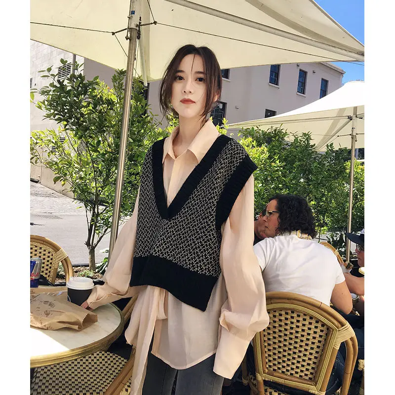 Spring Autumn Fashion Big V-neck Loose Sweater Pullover Knitted Vest Women Sweater Vest
Spring Autumn Fashion Big V-neck Loose Sweater Pullover Knitted Vest Women Sweater Vest
