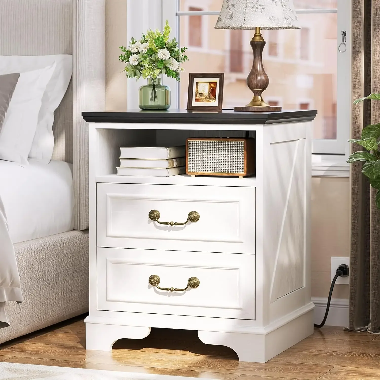 BestsellerFarmhouse Nightstand with Charging Station, Bedside Table with 2 Large Drawers & Vintage Handles, Side Table with Open
BestsellerFarmhouse Nightstand with Charging Station, Bedside Table with 2 Large Drawers & Vintage Handles, Side Table with Open
