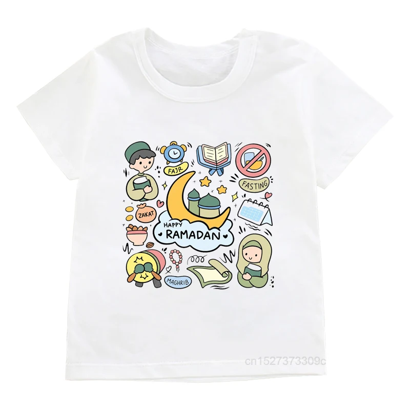 Boy/Girl Happy Ramadan Print Clothes Child T-shirt Eid Mubarak Kid Shirt Short Sleeve Toddler Islamic Muslim Holiday Gift Tees
Boy/Girl Happy Ramadan Print Clothes Child T-shirt Eid Mubarak Kid Shirt Short Sleeve Toddler Islamic Muslim Holiday Gift Tees