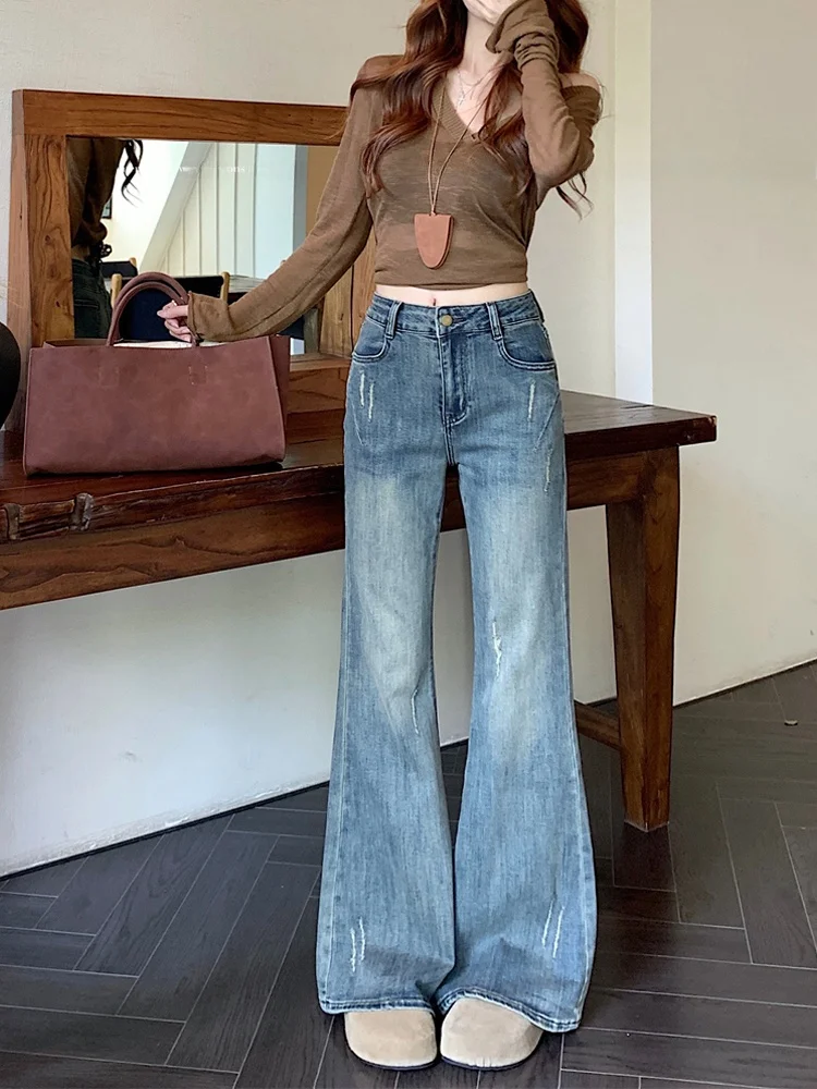 American Retro Bell Bottom Jeans High Waist Slimming Elastic Long Pants Women Chic Denim Blue Wear Resistant Daily Use
American Retro Bell Bottom Jeans High Waist Slimming Elastic Long Pants Women Chic Denim Blue Wear Resistant Daily Use