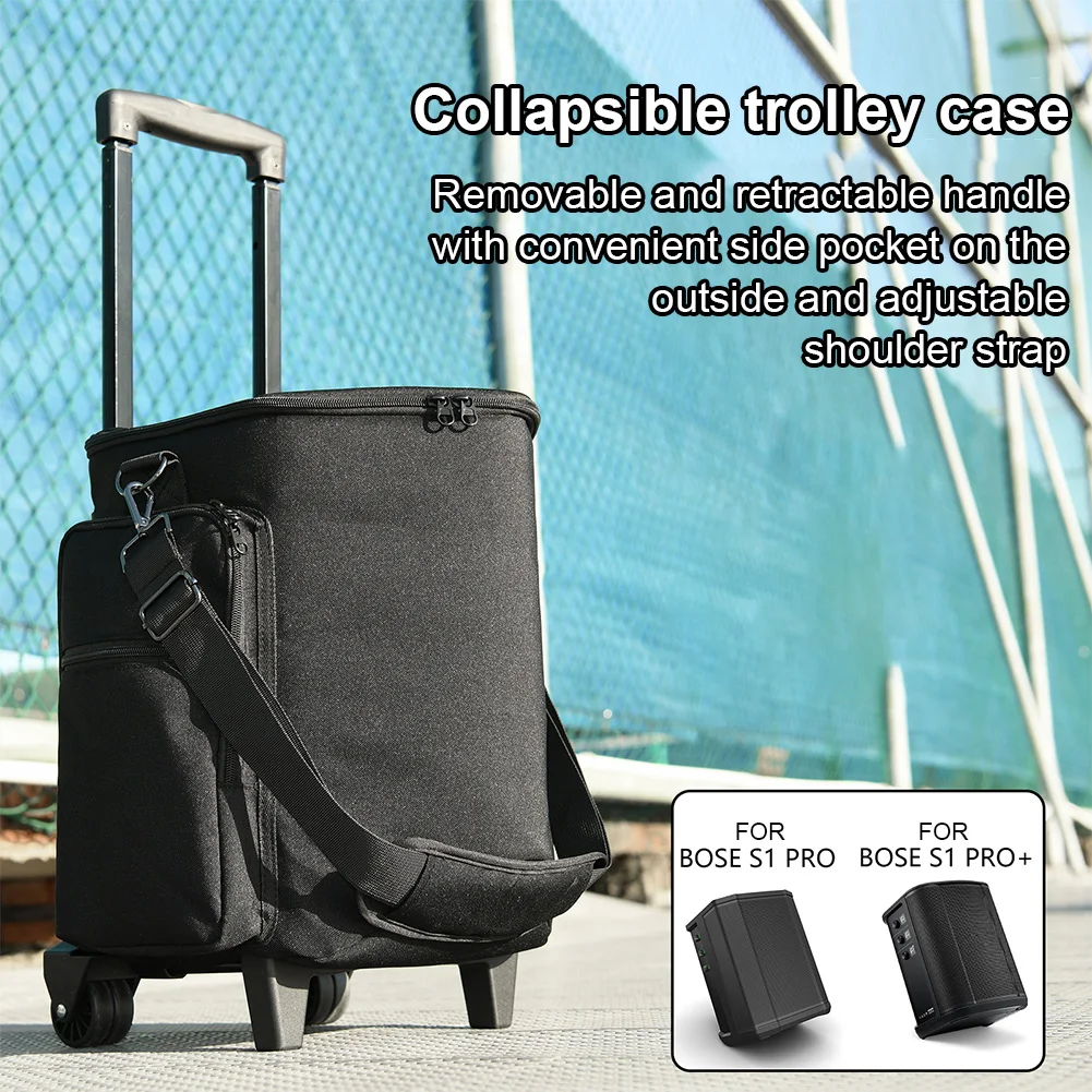 Rolling Speaker Bag with Retractable Handle Travel Bag Multi-pocket Carrying Case for Bose S1 Pro / S1 Pro+ Portable BT Speaker
Rolling Speaker Bag with Retractable Handle Travel Bag Multi-pocket Carrying Case for Bose S1 Pro / S1 Pro+ Portable BT Speaker
